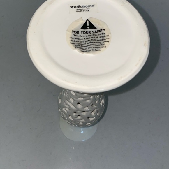 Studio Home White Home Candle Holder, White, Height - Picture 8 of 8